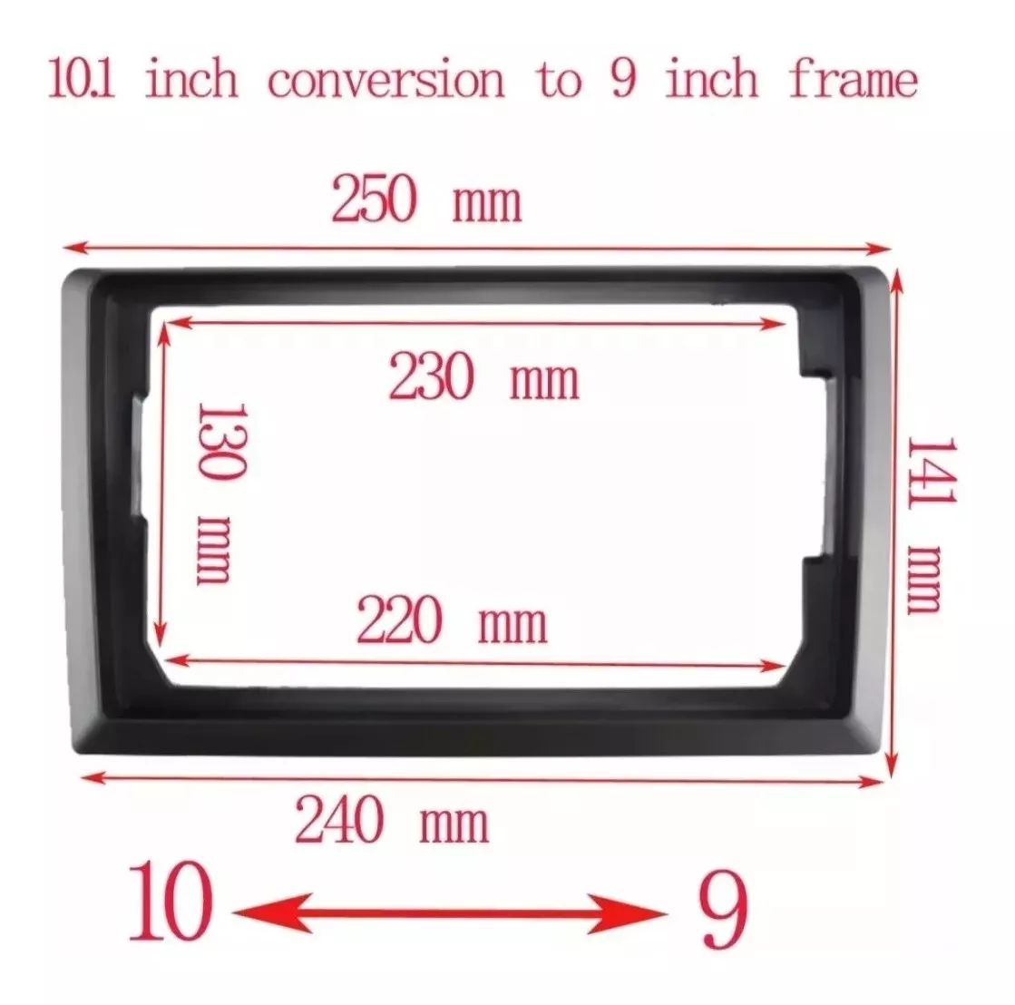 Imagen del producto Bisel Adaptador Radio Android De 10 A 9 Pulgadas