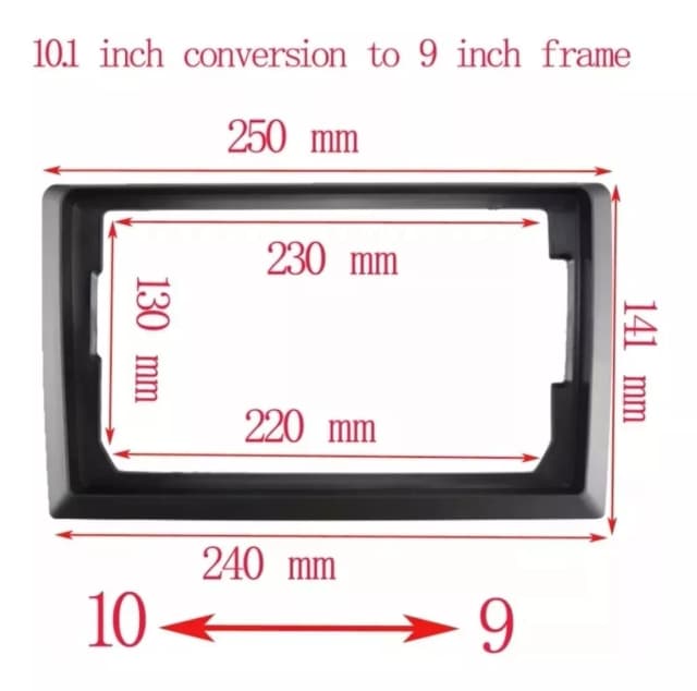 Imagen del producto "Bisel Adaptador Radio Android De 10 A 9 Pulgadas"