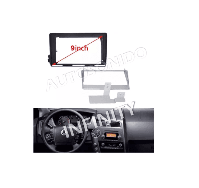 Imagen del producto "Adaptador Bisel Radio Ssangyong Actyon 2005 A 2011 9 pulgadas"